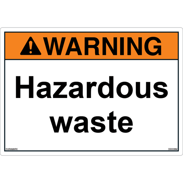 ANSI Safety Label - Warning - Hazardous Waste