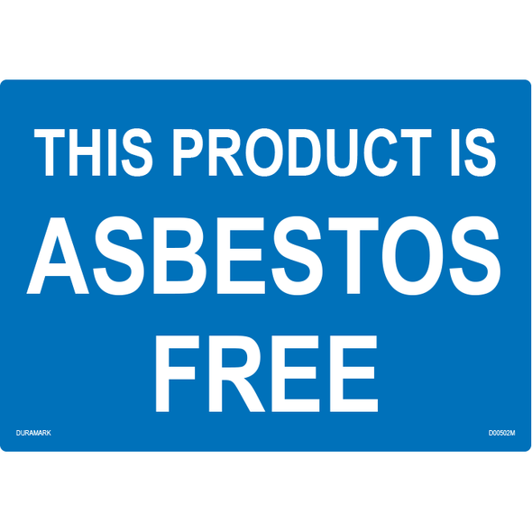 ANSI Safety Label - Notice - Asbestos Free - All Blue