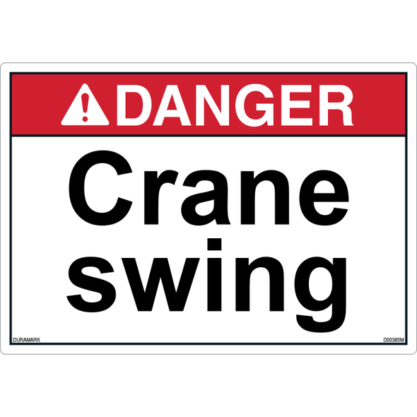 ANSI Safety Label - Danger - Crane Swing