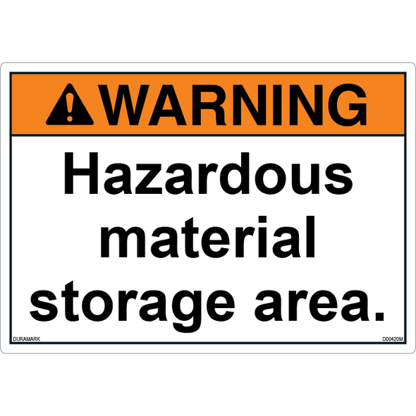 hazardous chemical storage area sign