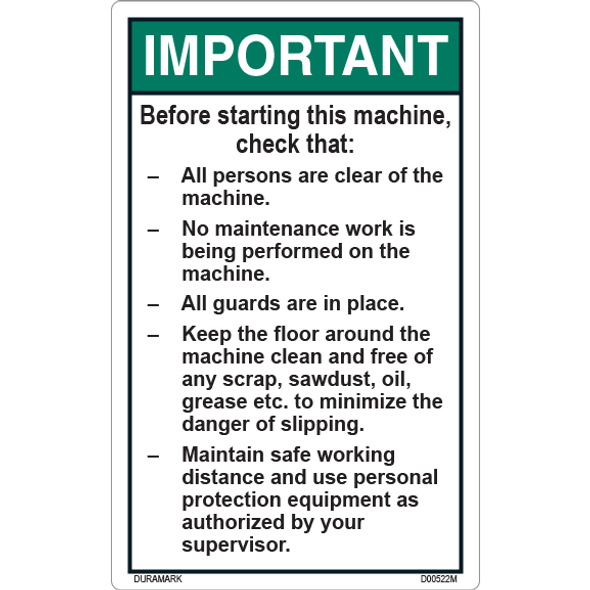 Machine Inspection Safety Sticker - Safety Stickers