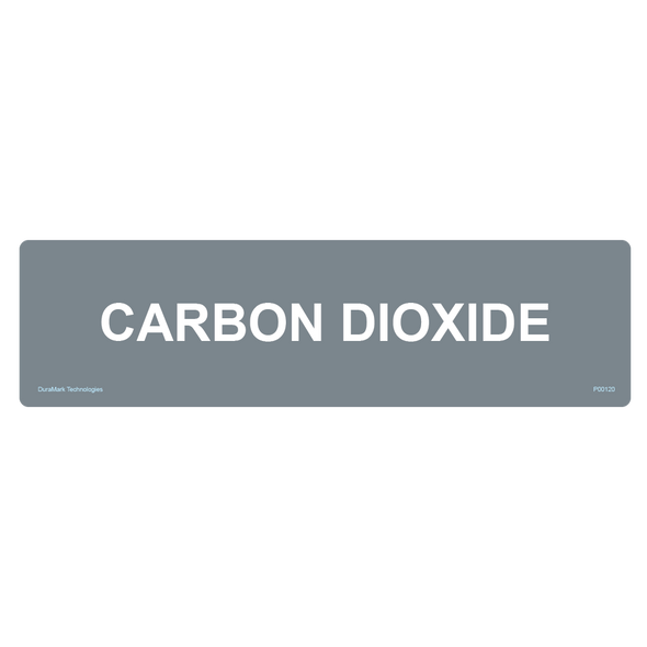 Pipe Label - Carbon Dioxide (Gray Background)