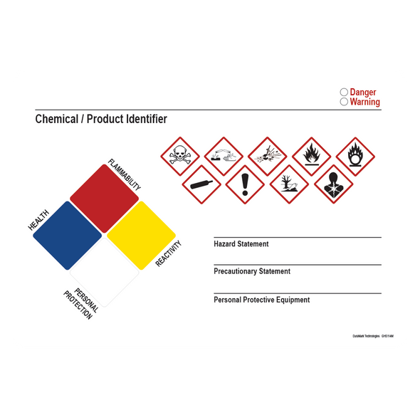 GHS Secondary Label (Horizontal)