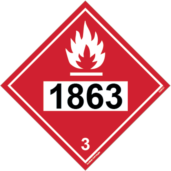 DOT Flammable 3 1863 Hazardous Loads Label