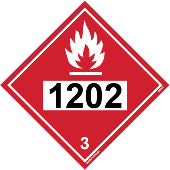 DOT Flammable 3 1202 Hazardous Loads Label