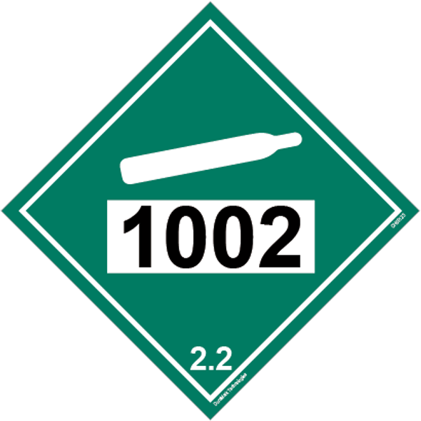 Non Flammable Gas 1002 2.2 Cylinders Label