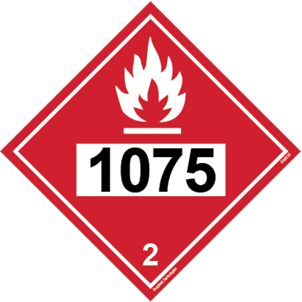 DOT Flammable 2 1075 Hazardous Loads Label