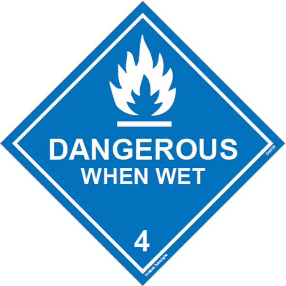 DOT Dangerous When Wet 4 Hazardous Loads Label