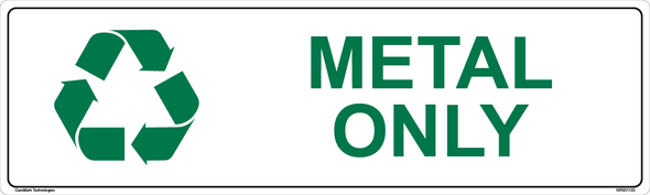 Metal Only (With Recycling Symbol) Label