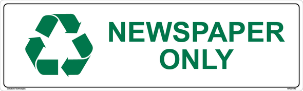 Newspaper Only (With Recycling Symbol) Label