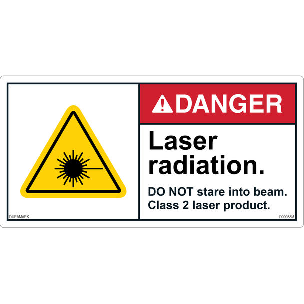 ANSI Safety Label - Danger - Laser Radiation - Do Not Stare