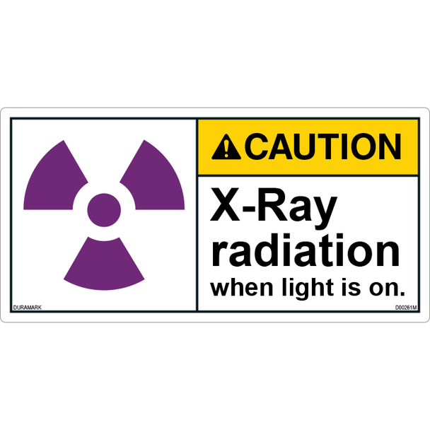 ANSI Safety Label - Caution - X-Ray Radiation - Light On