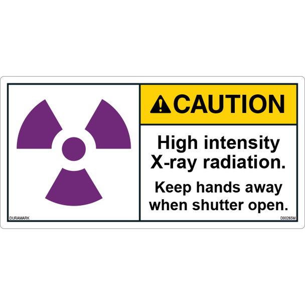 ANSI Safety Label - Caution - X-Ray Radiation - High Intensity