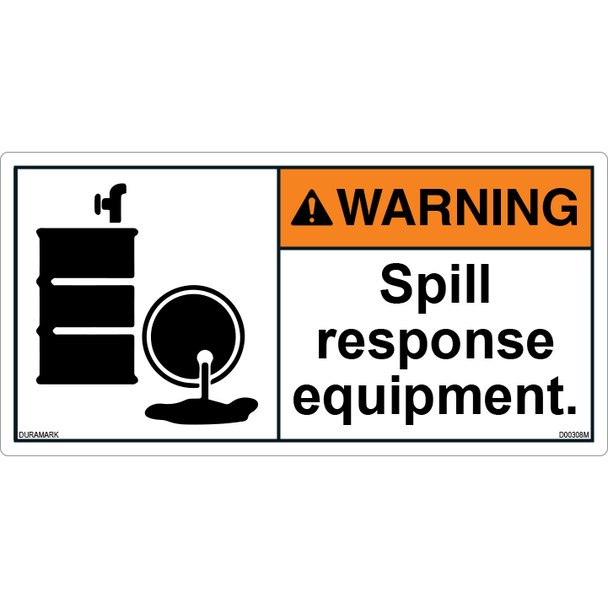 ANSI Safety Label - Warning - Spill Response