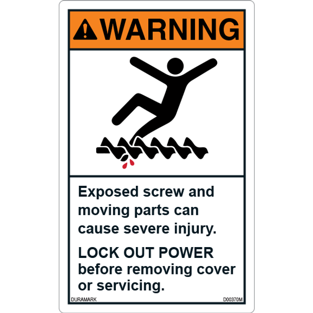 ANSI Safety Label - Warning - Lock Out Power