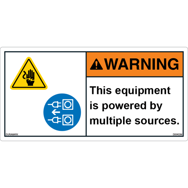 ANSI Safety Label - Warning - Equipment Is Powered