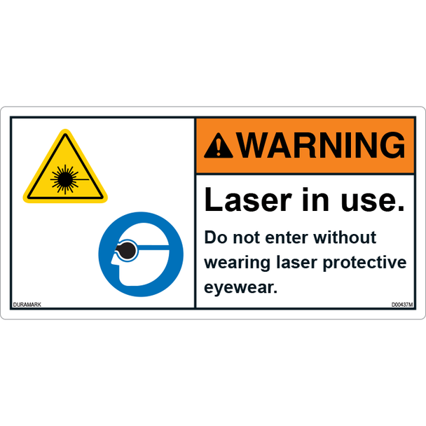 ANSI Safety Label - Warning - Laser In Use
