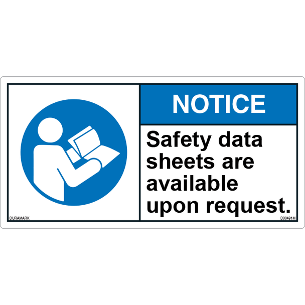 ANSI Safety Label - Notice - Data Sheets Available