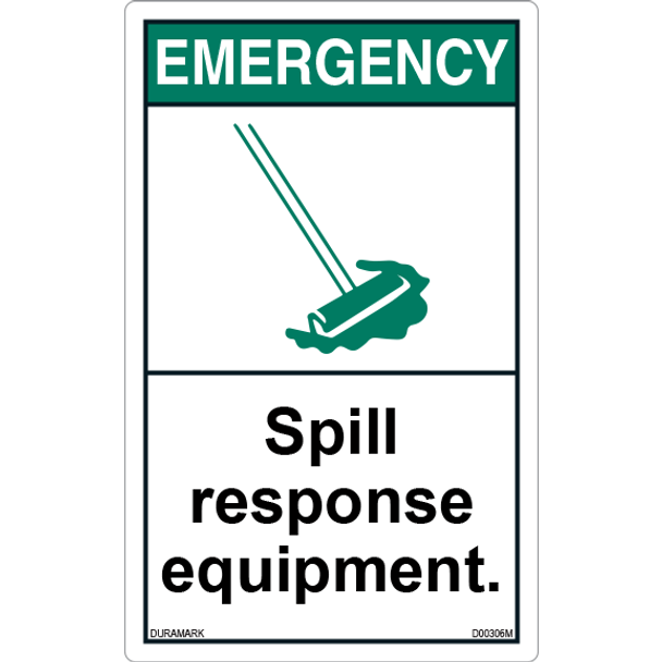 ANSI Safety Label - Important - Spill Response Equipment - Vertical