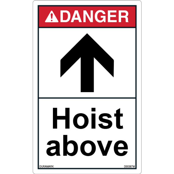 ANSI Safety Label - Danger - Hoist Above - Vertical