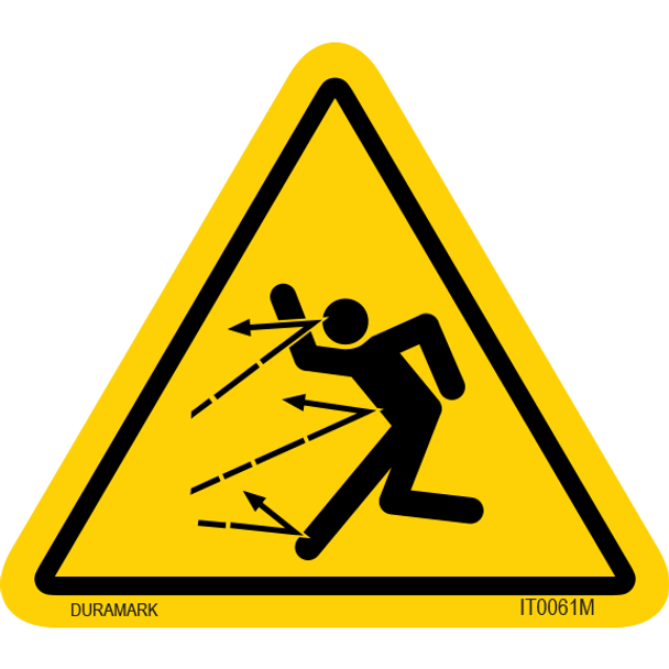 ISO safety label - Triangle - Flying Object - Full Body