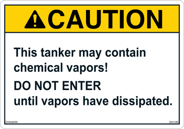 ANSI Safety Label - Caution - Chemical Vapors - Do Not Enter