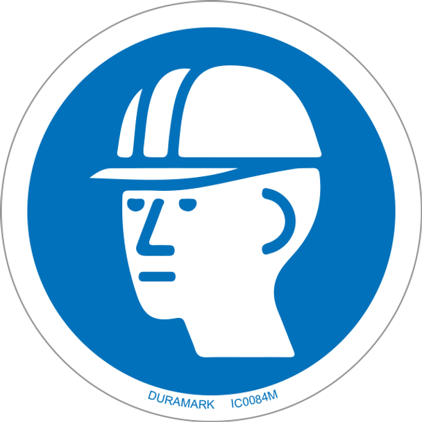 ISO safety label - Circle - Mandatory - Wear Hard Hat