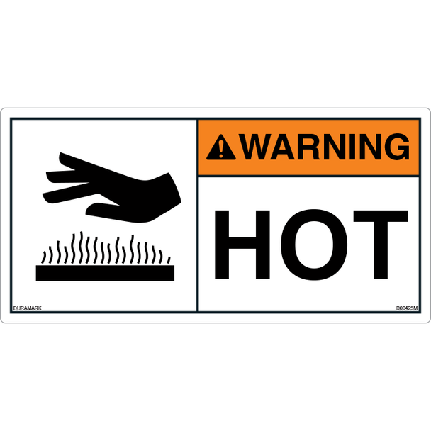 ANSI Safety Label - Warning - Hot - Hand