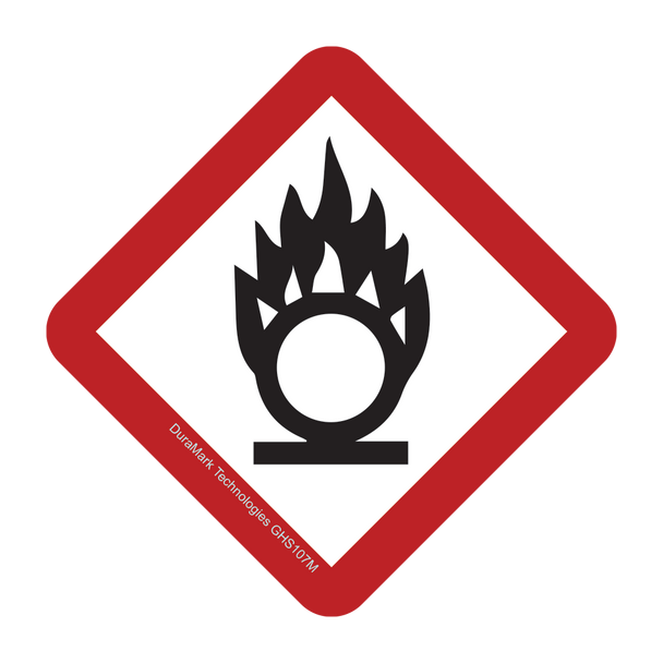 GHS Flame Over Circle Symbol Label
