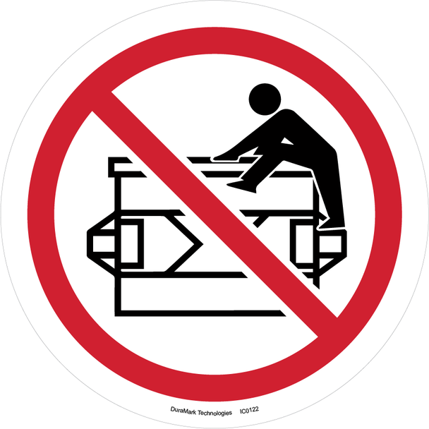 No Climbing ISO Prohibition Label: Do Not Climb In Or Around Dumpster