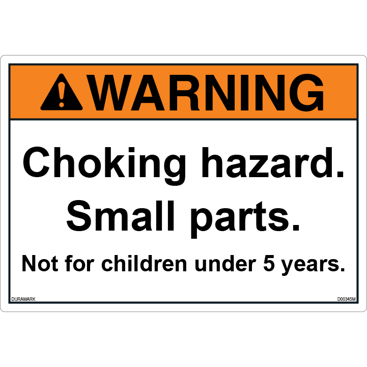 Warning - Choking Hazard - Under 5 - ANSI Safety Label