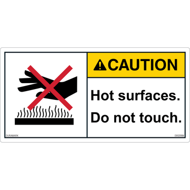 ANSI Safety Label - Caution - Hot Surfaces - Do Not Touch