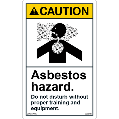 Caution Asbestos, No Admittance, Wear Protective Clothing Safety