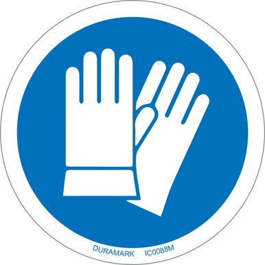 ISO safety label - Circle - Mandatory - Wear Safety Gloves