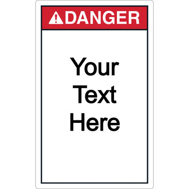Custom Vertical Danger Label - DuraMark Technologies