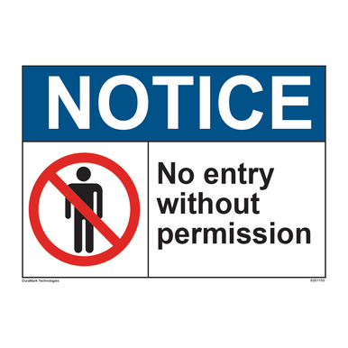 No Admission Without Permission Sign