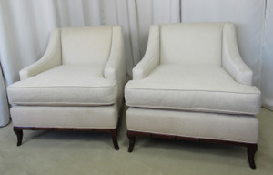 Contemporary Style Lounge Chairs of the Milling Road Collection by Baker Furniture Co. - a Pair