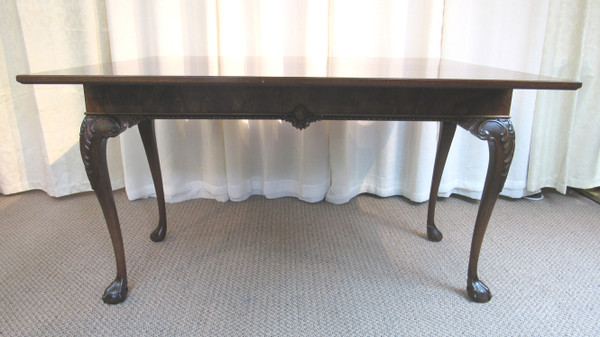 1940s Chippendale Style Mahogany Flip-Top Dining Table