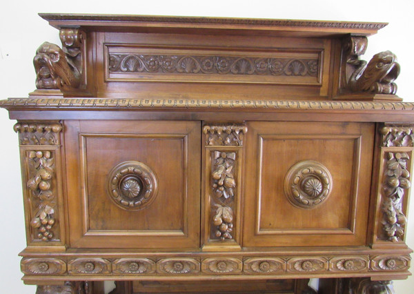 Continental Carved Walnut Court Cupboard