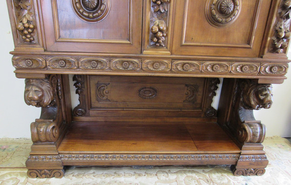 Continental Carved Walnut Court Cupboard