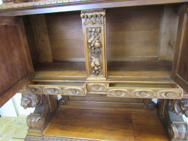 Continental Carved Walnut Court Cupboard
