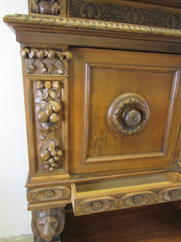 Continental Carved Walnut Court Cupboard