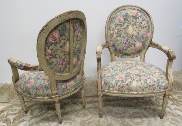 Antique French Slipper Chairs- a Pair