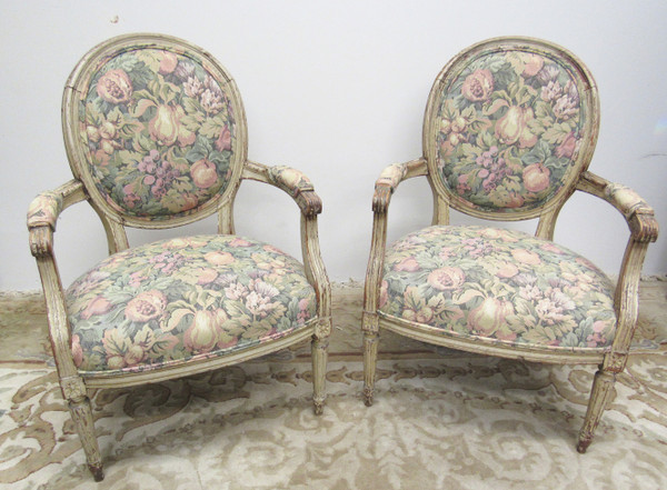 Antique French Slipper Chairs- a Pair
