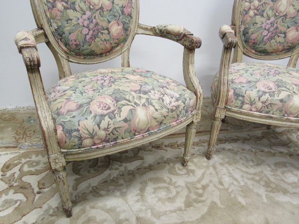 Antique French Slipper Chairs- a Pair