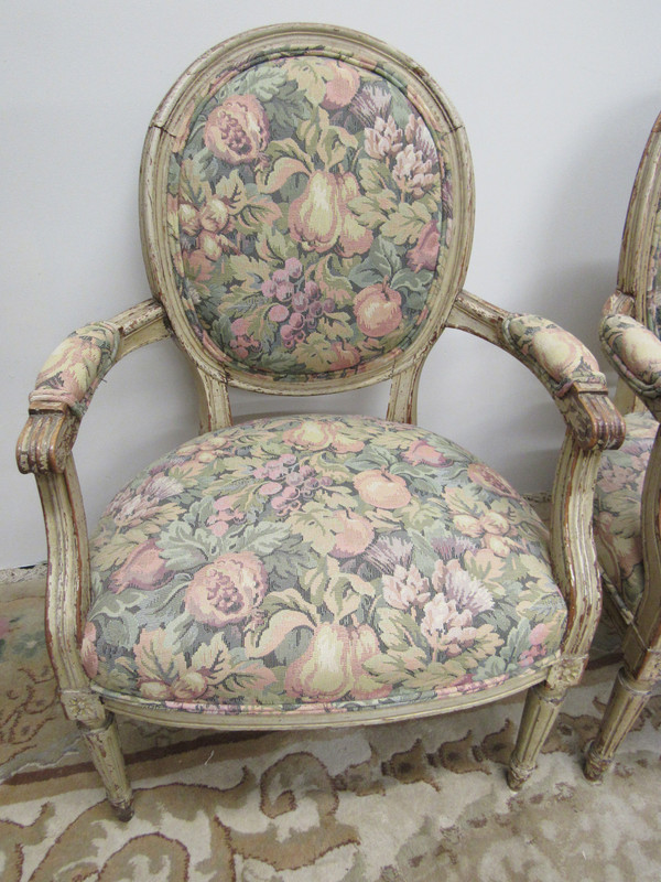 Antique French Slipper Chairs- a Pair