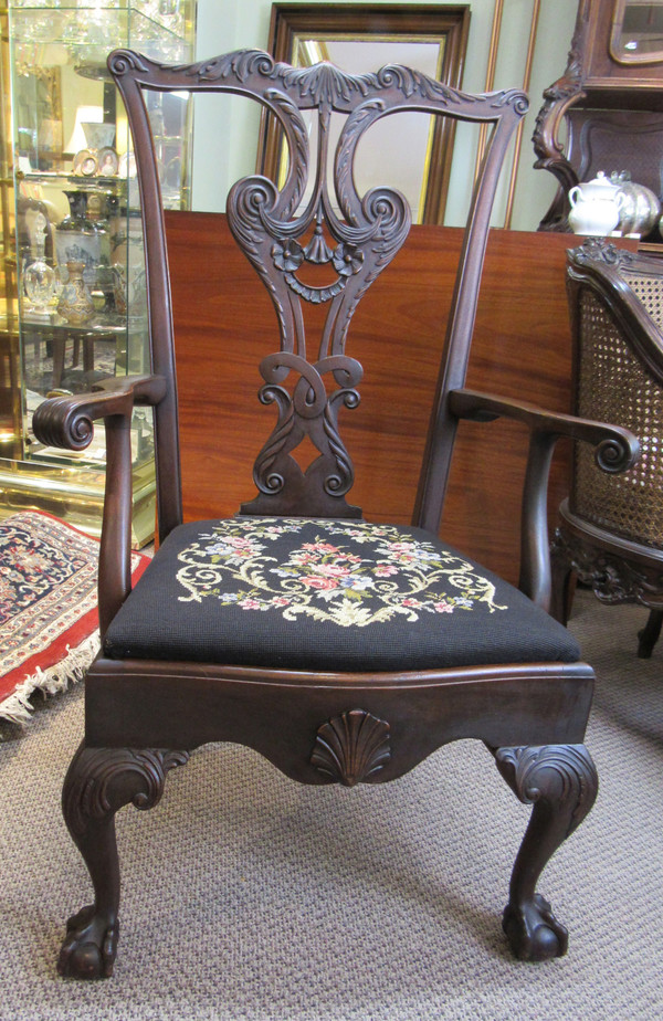 Mahogany Chippendale Style Armchair