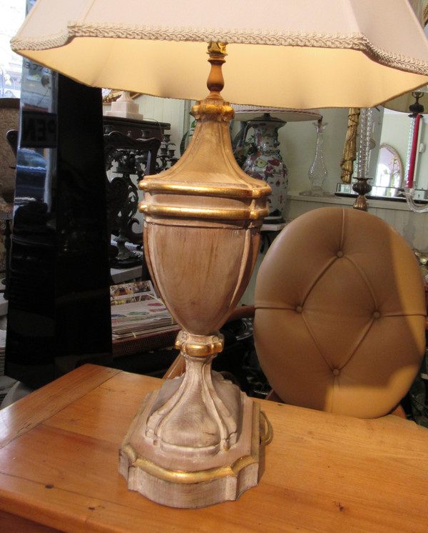 Country Style Carved Wood Lamp