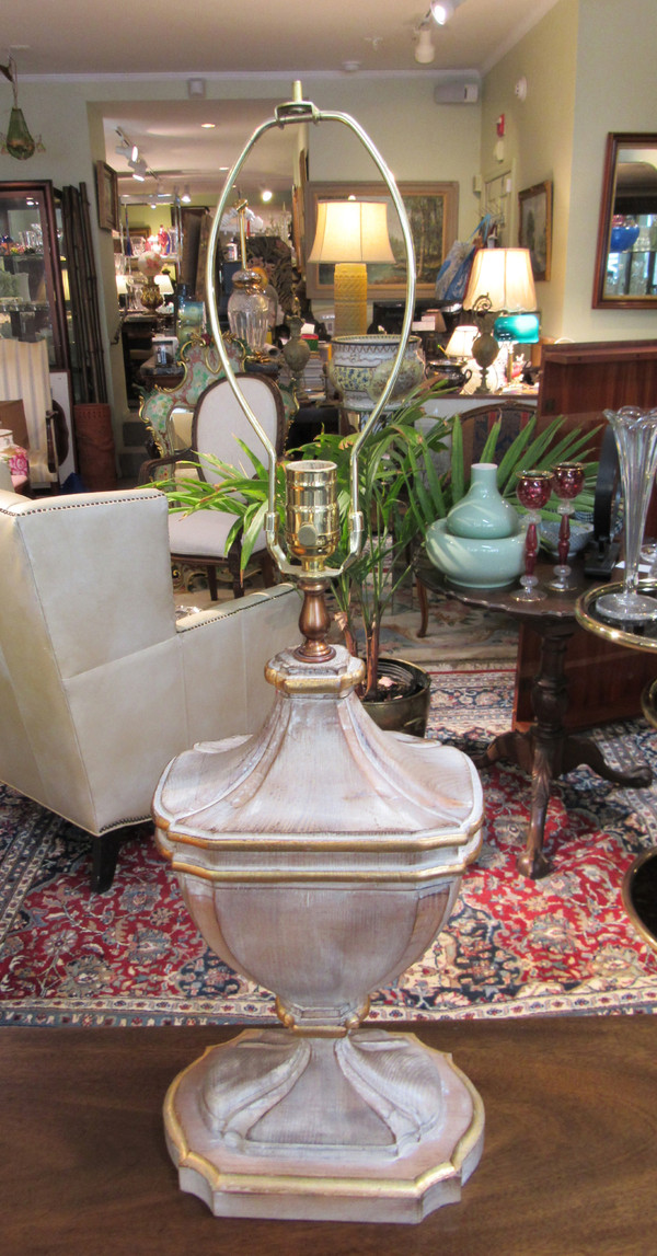 Country Style Carved Wood Lamp