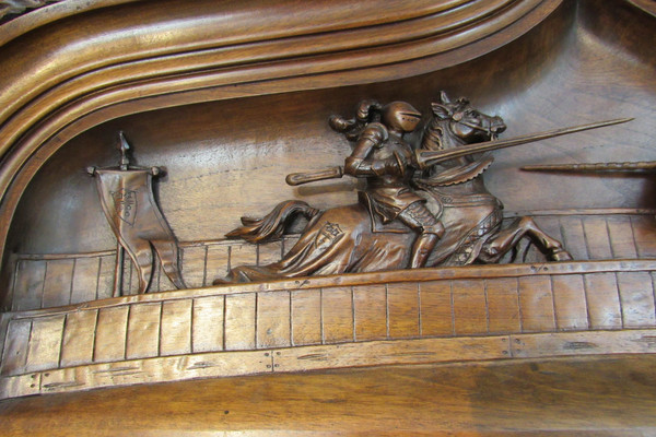 Late  19th - Early 20th Century English Walnut Gothic Style Bookcase